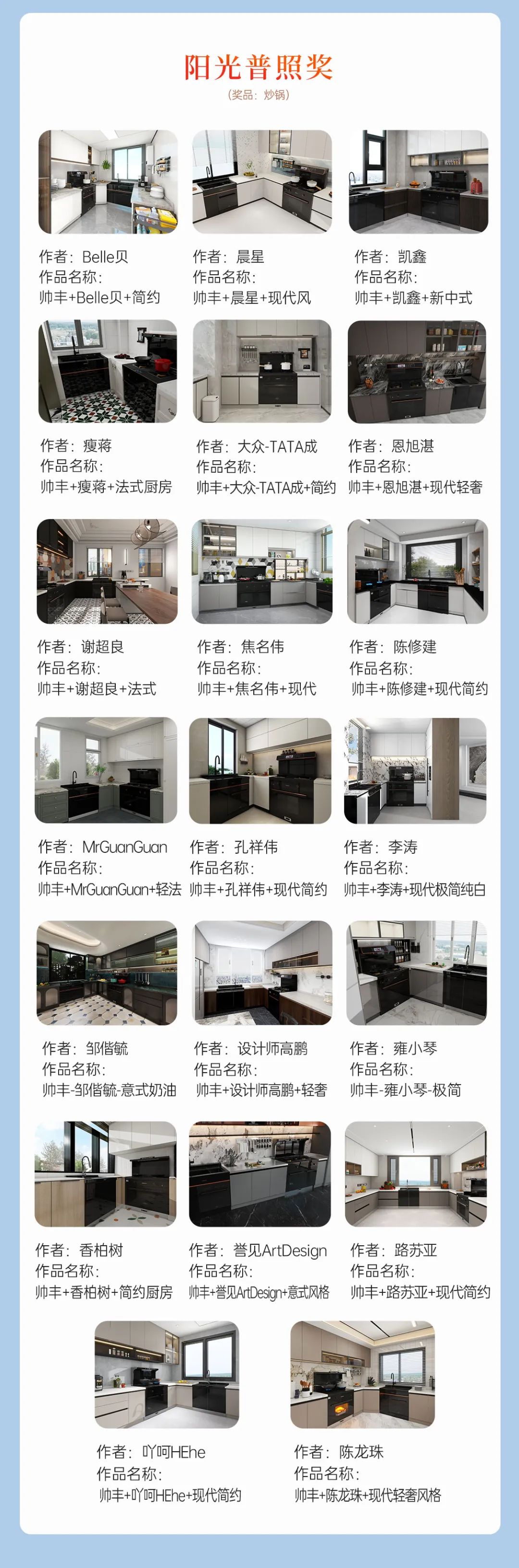 上百位設(shè)計師為帥豐打call，大賽獲獎名單正式公布 